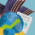 World economy infograph USA