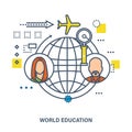 World education - concept vector illustration