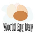 World Egg Day, Idea for a poster, banner or postcard, eggs of various colors