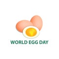 World Egg Day. 12 October. Vector illustration on isolated background Royalty Free Stock Photo