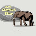 World Elephant Day Icon Vector design Concept