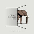 World Elephant Day Icon Vector design Concept Royalty Free Stock Photo