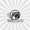 World Elephant Day Icon Vector design Concept