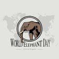 World Elephant Day Icon Vector design Concept Royalty Free Stock Photo