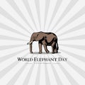 World Elephant Day Icon Vector design Concept Royalty Free Stock Photo