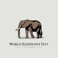 World Elephant Day Icon Vector design Concept