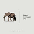 World Elephant Day Icon Vector design Concept