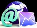 World Email Shows Global Correspondence Post Online Royalty Free Stock Photo