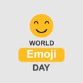 World Emoji Day. Funny emoji with text. Vector illustration. EPS 10