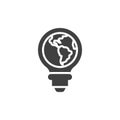 World energy conservation vector icon
