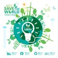 World Environment concept. Let`s Save the World Together vector illustration Royalty Free Stock Photo