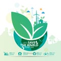 World Environment concept. Let`s Save the World Together vector illustration Royalty Free Stock Photo