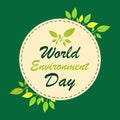 World environment day background color green