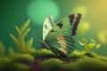 World environment day background with earth and butterfly, Earth day. Generative AI