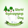 World environment day background with globe and green ribbon Royalty Free Stock Photo