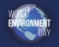 World environment day banner with Earth.Vector Illustration.