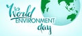 World Environment Day. Banner on the theme of ecology and caring for nature. Planet earth