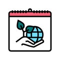 world environment day color icon vector illustration Royalty Free Stock Photo