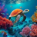 This World Environment Day, colorful coral reefs, super-realistic photo from the water