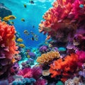 This World Environment Day, colorful coral reefs, super-realistic photo from the water