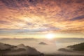 Landscape of Mountain views and Sunrise background