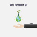 World Environment day concept vector logo design template.June 5