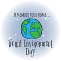 World environment day. Concept design for banner, greeting card, t-shirt, print, poster. Royalty Free Stock Photo