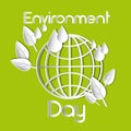 World Environment Day Earth Planet Globe Water Drops Leaves Royalty Free Stock Photo