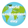 World environment day. Energy sphere background. Green concept. Planet earth. Friendly cartoon character. Environmental Royalty Free Stock Photo