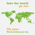 World environment day - fifth june, save the world illustration