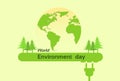 World Environment Day Green Silhouette Forest Earth Planet Globe