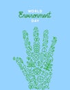World Environment Day green plant leaf hand Royalty Free Stock Photo