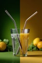 Promoting Sustainability on World Environment Day by Choosing Reusable Straws Over Single-Use Plastic Straws Royalty Free Stock Photo