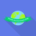 World environment day icon, flat style