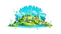 World Environment Day puzzle banner. Royalty Free Stock Photo