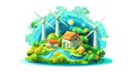 World Environment Day puzzle banner. Royalty Free Stock Photo