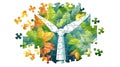 World Environment Day puzzle banner. Royalty Free Stock Photo