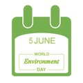 World Environment Day. Template Design concept Calendar style.