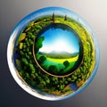 World environment and Earth Day concept with colorful globe and eco friendly enviroment. Generative ai.