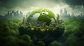 World environment and earth day concept with globe. nature and eco friendly environment. - Generative ai Royalty Free Stock Photo