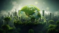 World environment and earth day concept with globe. nature and eco friendly environment. - Generative ai Royalty Free Stock Photo
