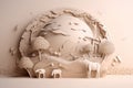 World environment and earth day concept, paper cut 3d. Generative AI