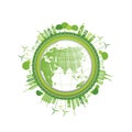 World Environment and Green city design for sustainability and Eco friendly concept