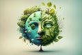 World environment and mother earth day concept with globe and eco friendly enviroment, Generative AI