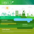 World Environmental Protection Green Energy Ecology Infographics Banner With Copy Space Royalty Free Stock Photo