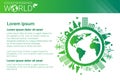 World Environmental Protection Green Energy Ecology Infographics Banner With Copy Space