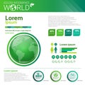 World Environmental Protection Green Energy Ecology Infographics Banner With Copy Space