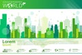 World Environmental Protection Green Energy Ecology Infographics Banner With Copy Space