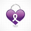 World epilepsy day Purple day - Epilepsy Awareness-26 march. Purple ribbon Royalty Free Stock Photo