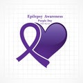 World epilepsy day Purple day - Epilepsy Awareness-26 march. Purple ribbon